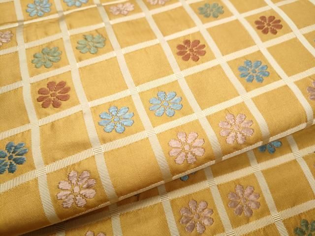 平和屋着物九寸名古屋帯 幾何学文 金糸 正絹 逸 CAAY9944hy 平和屋