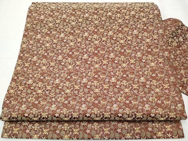 平和屋着物 全通柄 九寸名古屋帯 更紗花唐草文 金糸 正絹 hy