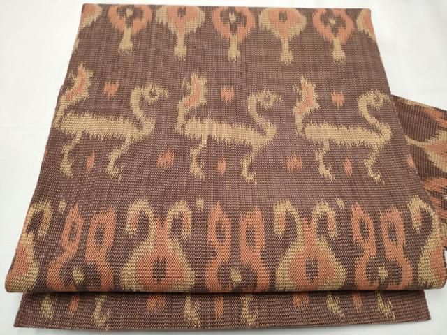 平和屋着物 爪掻き本綴れ 八寸名古屋帯 動物吉祥文 太子間道 正絹 hy