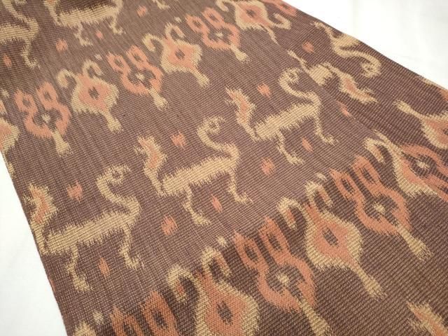 平和屋着物 爪掻き本綴れ 八寸名古屋帯 動物吉祥文 太子間道 正絹 hy