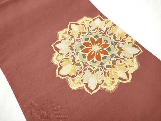 平和屋着物 爪掻き本綴れ 八寸名古屋帯 正倉院花文 金糸 正絹 hy