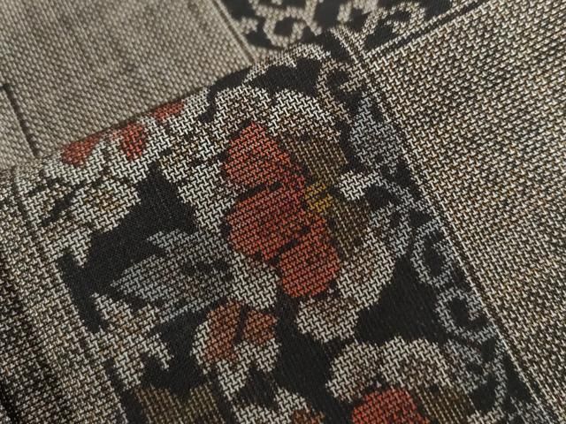  平和屋着物 本場大島紬 9マルキ 短冊重ね花唐草文 正絹 yc 紬 着物