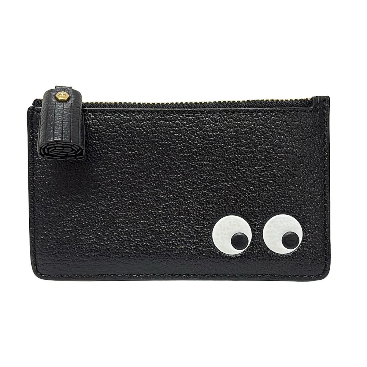 Anya Hindmarch アニヤハインドマーチ カードケース ジップ アイズ 142717 黒×白 コインケース レザー