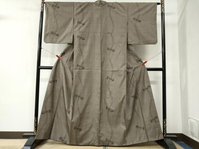 平和屋着物 本場大島紬 9マルキ 結び紐文 正絹 yc
