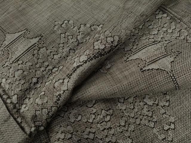 平和屋着物 本場大島紬 9マルキ 京風景文 正絹 yc