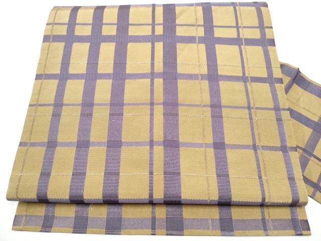 平和屋着物 全通柄 九寸名古屋帯 吉野間道 正絹 hy