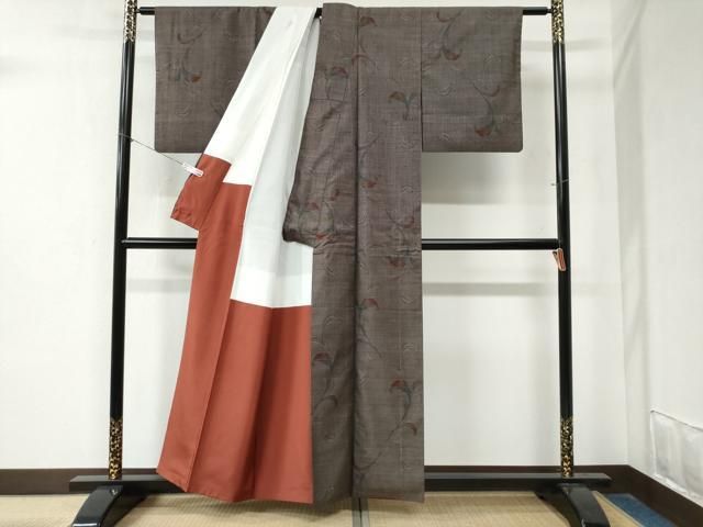 ☆平和島様☆専用出品商品です！ 平和屋着物○本場大島紬 9マルキ 泥染め 唐草文 橋口秀三作 証紙付き