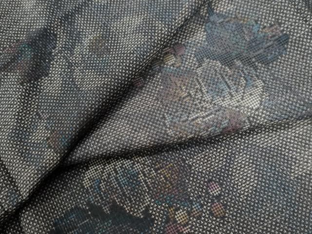 平和屋着物 本場大島紬 9マルキ 南天文 正絹 yc