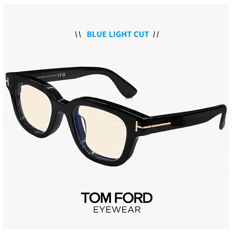 トムフォード メガネ TF 6072 D B ECO 001 TOM FORD 度なし ブルーライトカット レンズ クリアサングラス 伊達メガネ FT V db tomford ウェリントン 型 肉厚 太 フレーム