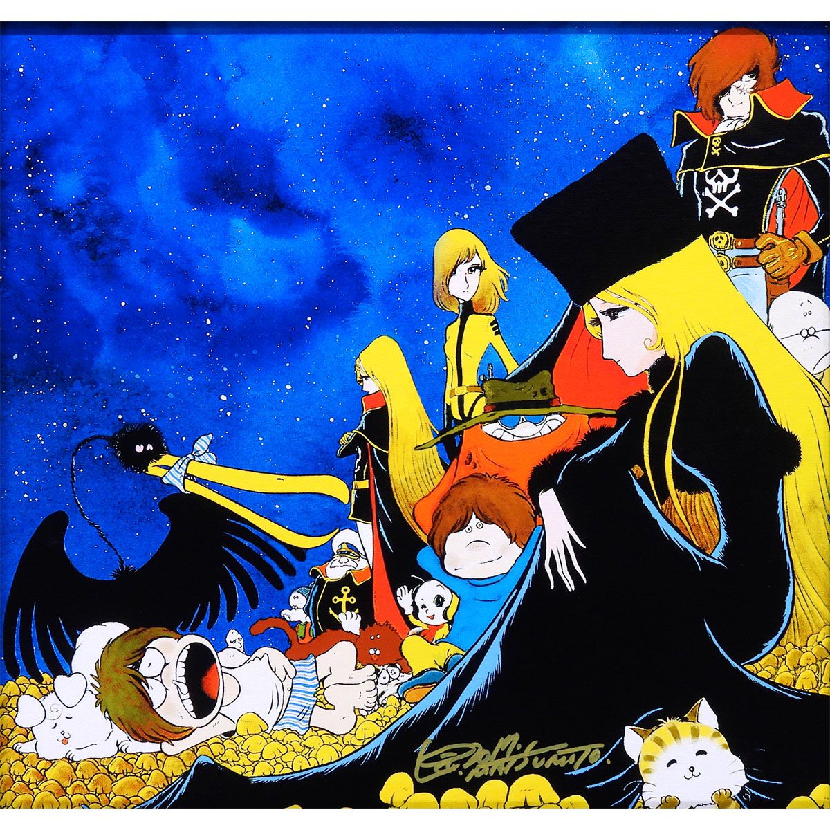 松本零士 零士ファミリー 人物画 作家直筆サイン 保証書付 銀河鉄道999