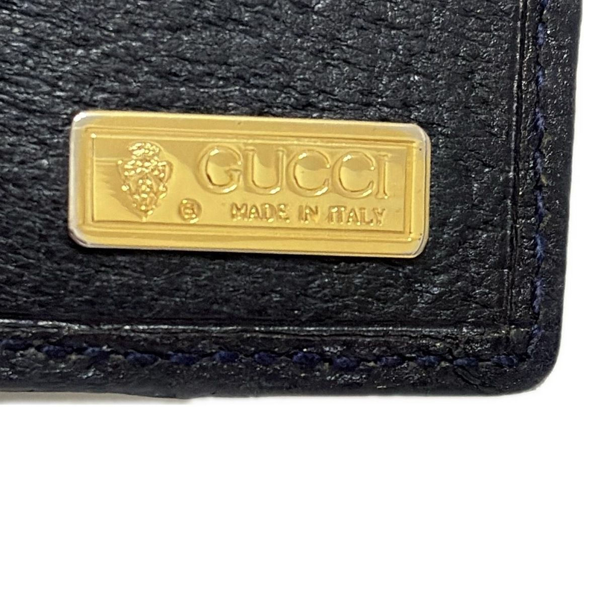  GUCCI グッチ 長財布 マイクロGG ダークネイビー×ライトグレー レザー その他 小物