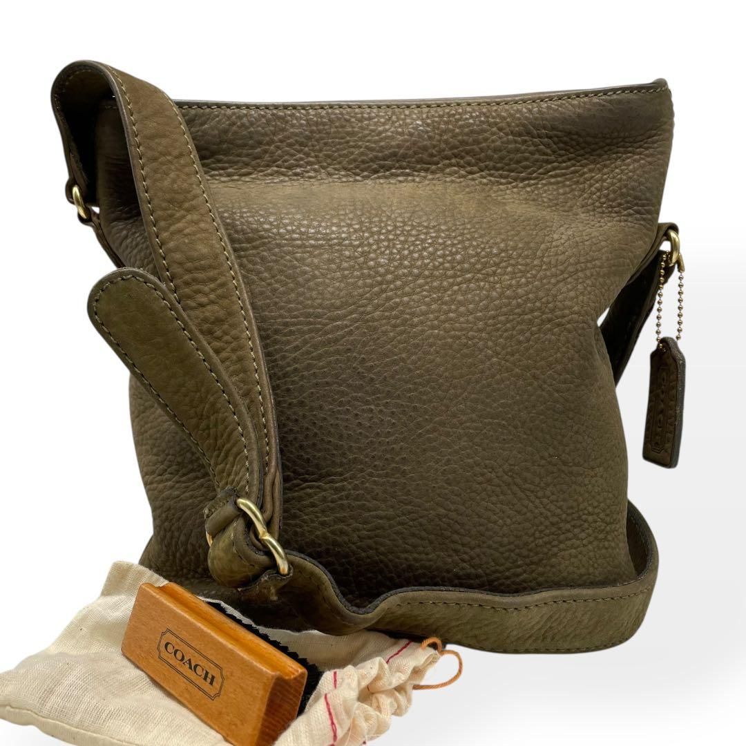 美品 希少 COACH オールドコーチ ショルダーバッグ ヌバック グリーン