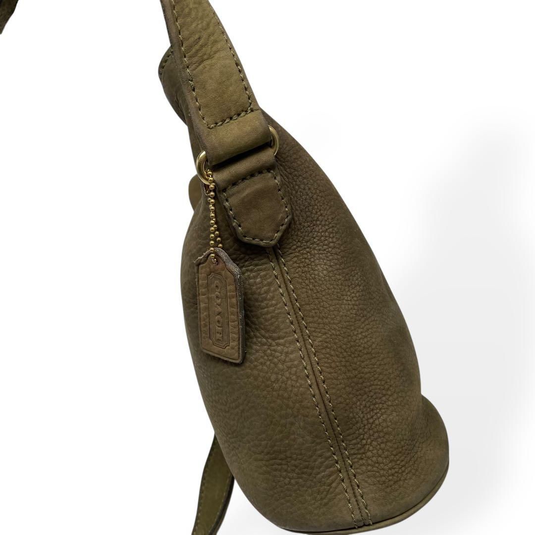 美品 希少 COACH オールドコーチ ショルダーバッグ ヌバック グリーン