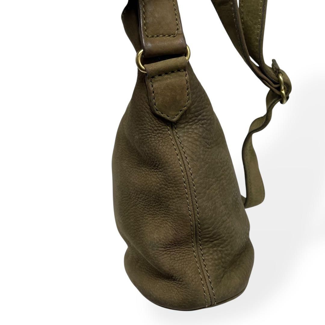 美品 希少 COACH オールドコーチ ショルダーバッグ ヌバック グリーン