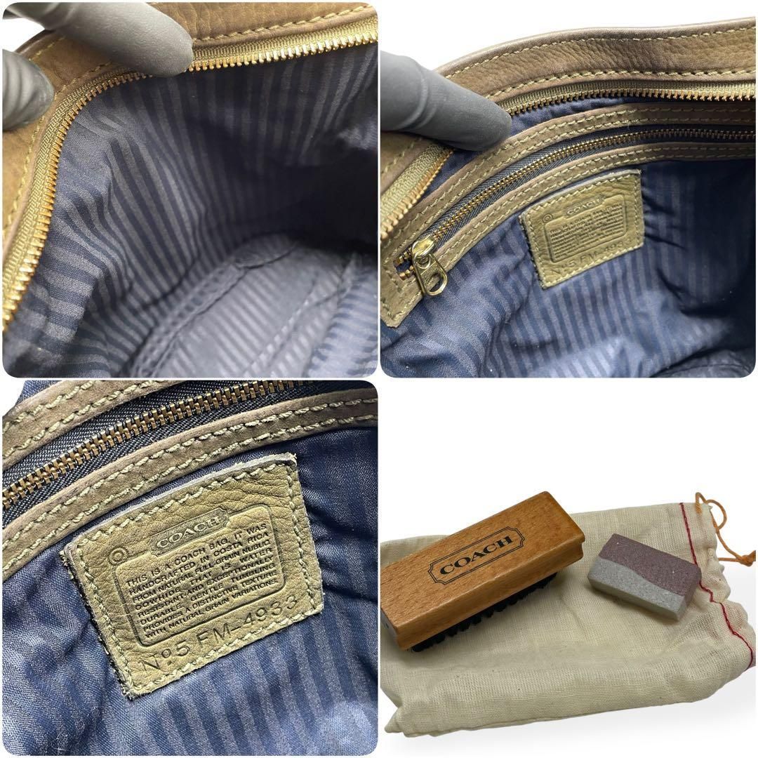 美品 希少 COACH オールドコーチ ショルダーバッグ ヌバック グリーン