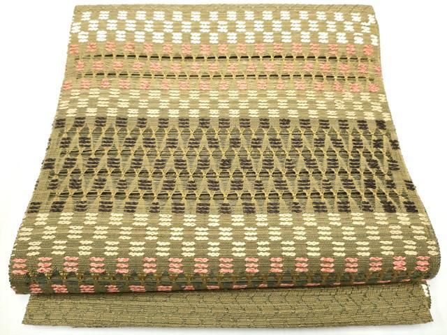 平和屋着物 八寸名古屋帯 もじり織 吉祥文 正絹 hy