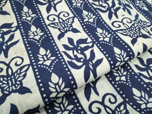  平和屋着物 全通柄 九寸名古屋帯 型染め 花鳥文 綿 hy 名古屋帯 帯