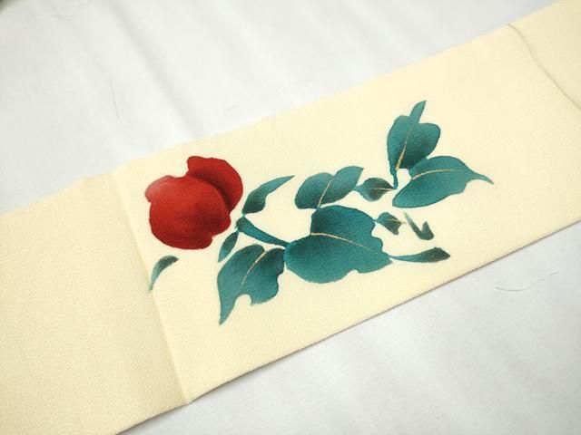 九寸名古屋帯 枝花文