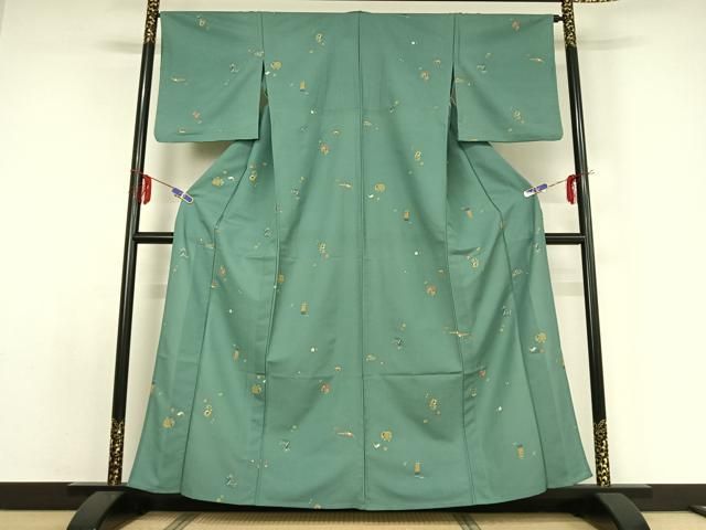 平和屋着物 小紋 単衣 玩具文 洗える着物 jh