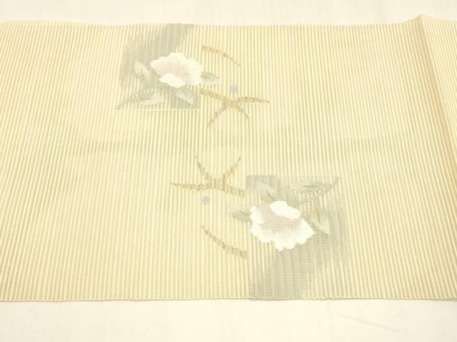  平和屋着物 夏物 絽綴れ 八寸名古屋帯 露芝枝花文 金銀糸 正絹 cm 名古屋帯 帯