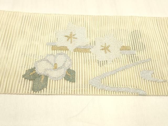  平和屋着物 夏物 絽綴れ 八寸名古屋帯 流水枝花文 金銀糸 正絹 cm 名古屋帯 帯