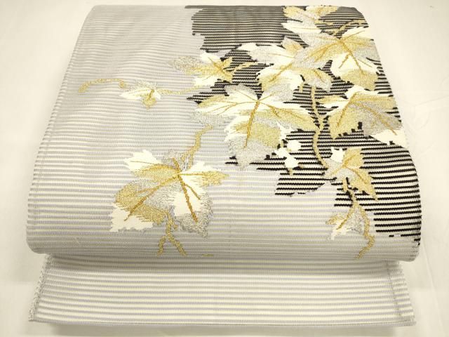 平和屋着物 夏物 太鼓柄袋帯 蔦の葉文 金銀糸 やまと誂製 正絹 cm