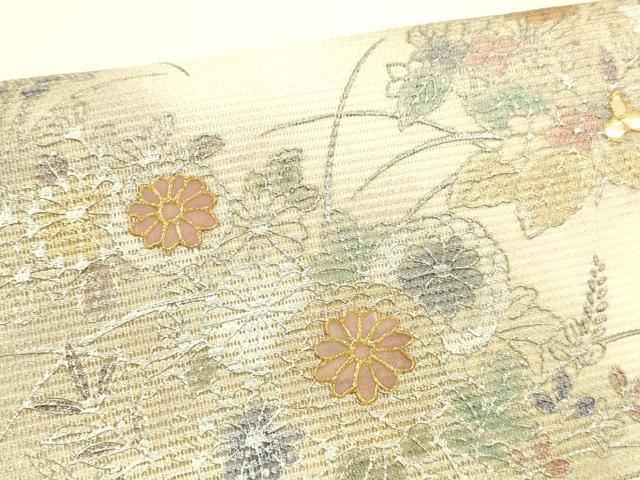 飛鶴流水草花文 金銀彩