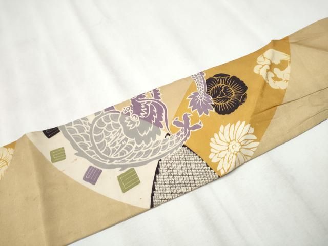  平和屋着物 アンティーク 大正ロマン 九寸名古屋帯 刺繍 龍 正絹 hy その他 着物 浴衣