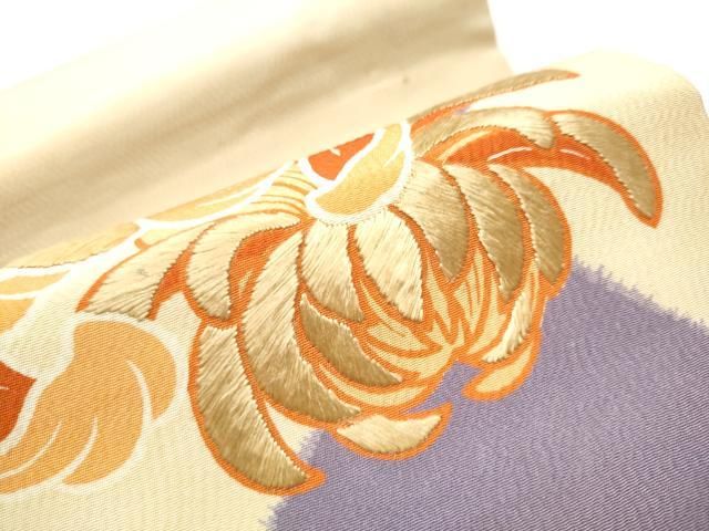  平和屋着物 アンティーク 大正ロマン 丸帯 駒刺繍 乱菊 引き抜き帯 正絹 hy その他 着物 浴衣