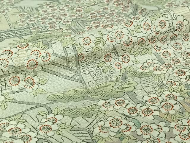  平和屋着物 上質な小紋 単衣 手描き 御所車花文 正絹 jh 小紋 着物