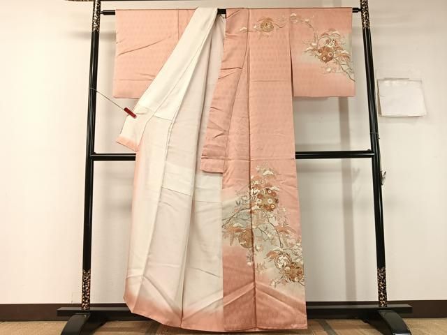 平和屋着物 創業460年 千總 訪問着 駒刺繍 枝花丸文 暈し染め 金彩 正絹 vp