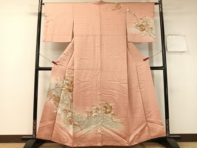 平和屋着物●創業460年・千總　訪問着　駒刺繍　枝花丸文　暈し染め　金彩　正絹　逸品　CABA4685vp 平和屋着物○創業460年・千總 訪問着 駒刺繍 枝花丸文 暈し染め 金彩