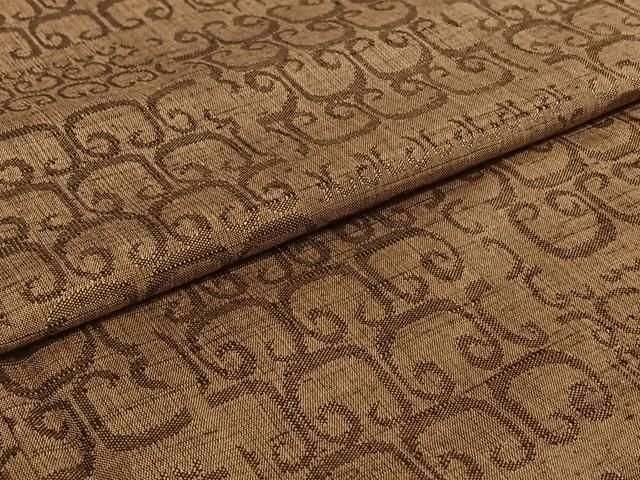  平和屋着物 上質な紬 単衣 唐草文 正絹 jh 紬 着物