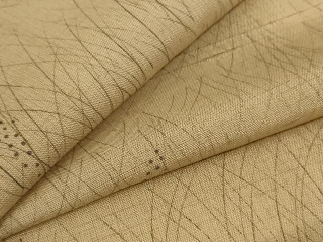 平和屋着物 夏物 小紋 紗紬 草葉文 正絹 jd