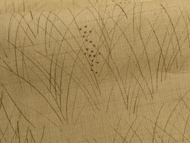  平和屋着物 夏物 小紋 紗紬 草葉文 正絹 jd 小紋 着物