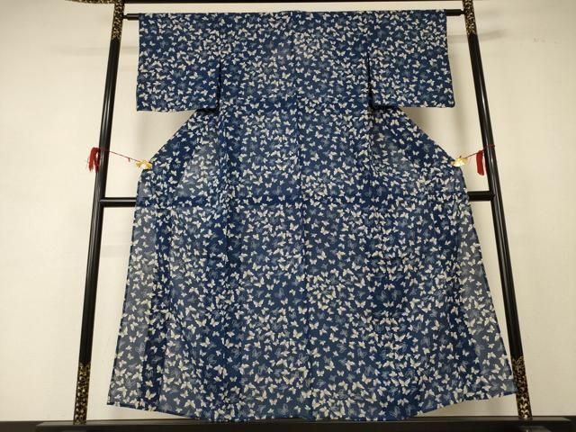 平和屋着物 夏物 小紋 絽 舞蝶文 正絹 jd