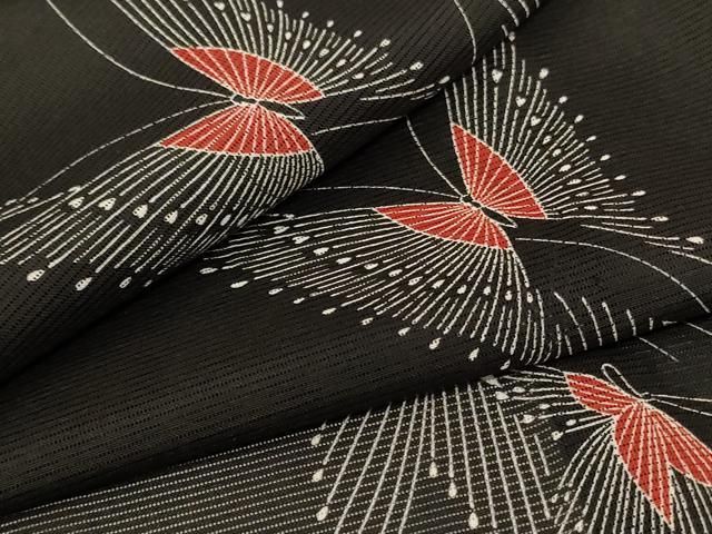 平和屋着物＊夏物　小紋　絽　舞蝶文　洗える着物　AABD8950jd 平和屋着物＊夏物 小紋 絽 舞蝶文 洗える着物 AABD8950jd