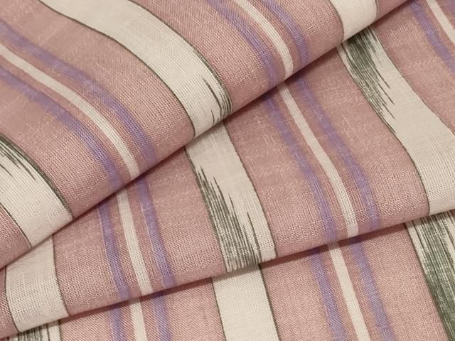 平和屋着物 夏物 小紋 紗 間道 洗える着物 jd