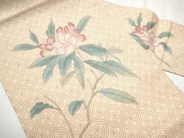 平和屋着物 本場大島紬 7マルキ 総絣 九寸名古屋帯 枝花文 正絹 hy