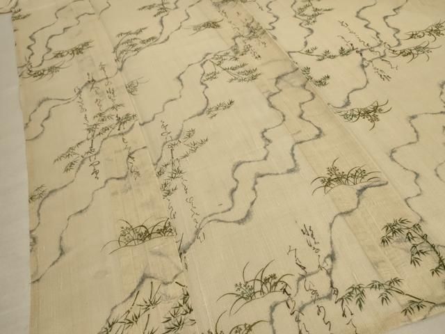  平和屋着物 夏物 紗紬 文字文 正絹 jd 紬 着物