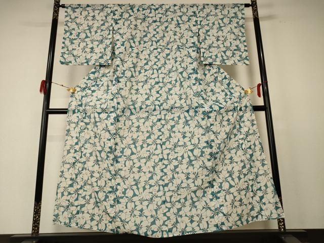 平和屋着物 夏物 小紋 紗 花尽くし 洗える着物 jd