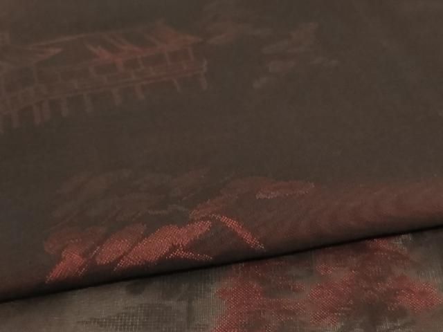  平和屋着物 夏物 小紋 紗 風景文 正絹 jd 小紋 着物