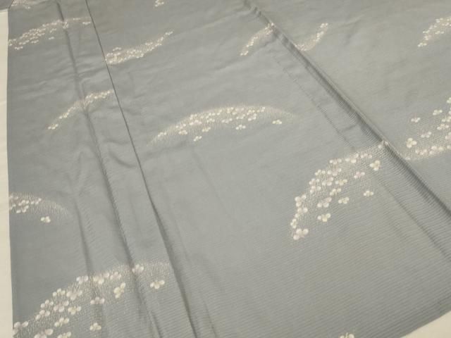  平和屋着物 夏物 小紋 絽 舞花文 銀彩 正絹 jd 小紋 着物