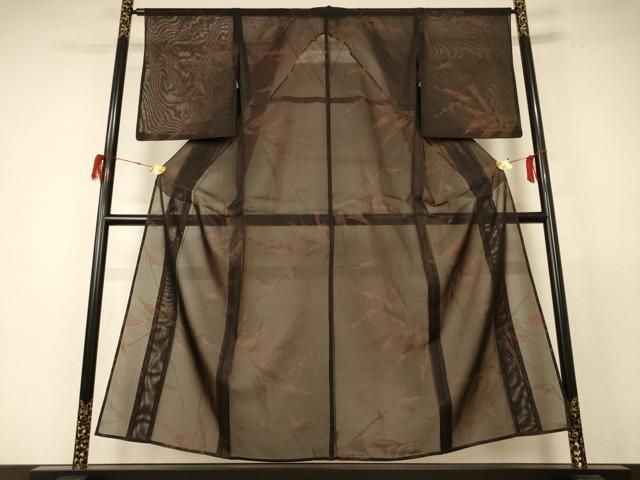 平和屋着物 夏物 小紋 斜 枝葉文 正絹 jd