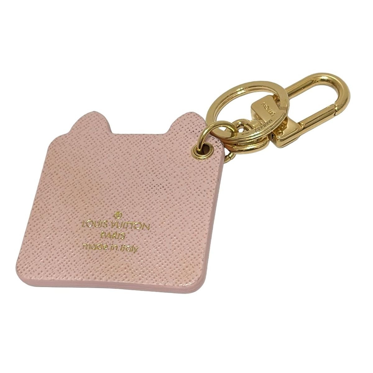 LOUIS VUITTON ルイヴィトン キーホルダー チャーム ポルトクレ ファン フェイス M 68452 ライトピンク×白×マルチ ラインストーン