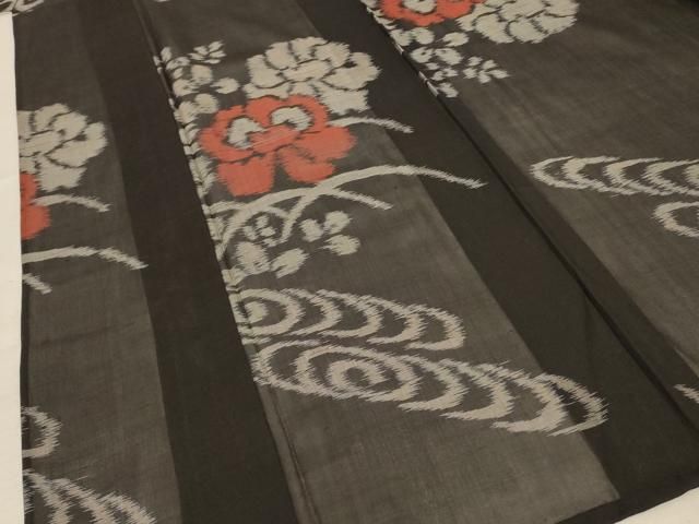  平和屋着物 夏物 本場大島紬 夏大島 草花文 正絹 jd 紬 着物
