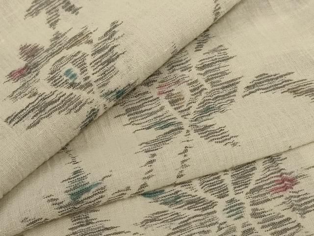 平和屋着物 夏物 小紋 紗 草花文 jd