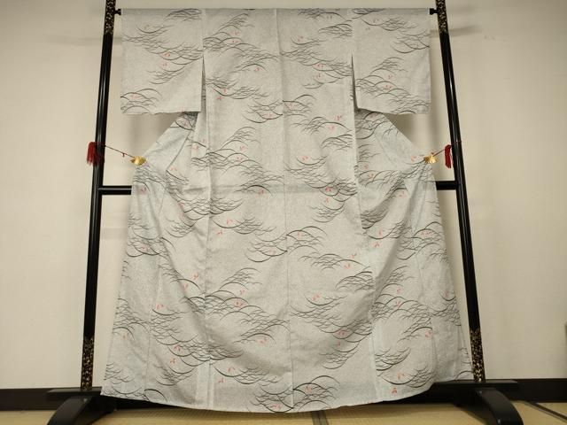 平和屋着物 夏物 小紋 絽 舞蝶芝文 洗える着物 jd