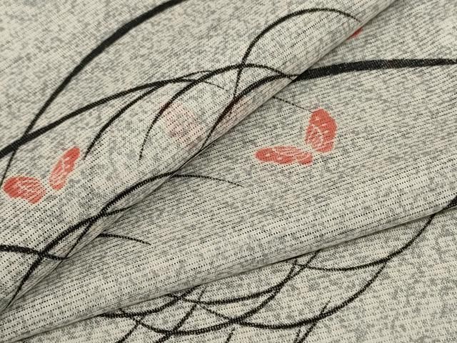 平和屋着物 夏物 小紋 絽 舞蝶芝文 洗える着物 jd