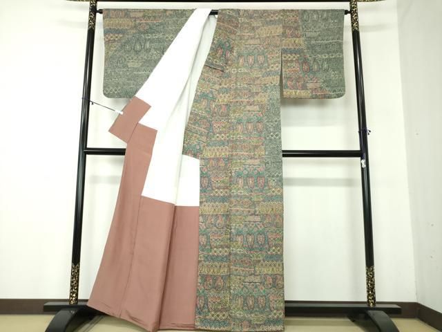 平和屋着物 訪問着 ペイズリー花文 正絹 ps